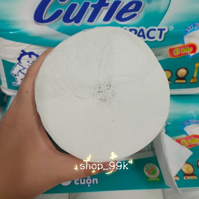 Giấy vệ sinh Cutie COMPACT không lõi lốc 6 cuộn 3 lớp