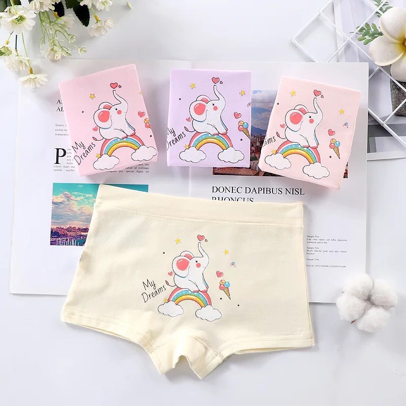 Set 4 quần chip đùi bé gái chất cotton mềm mịn siêu đẹp