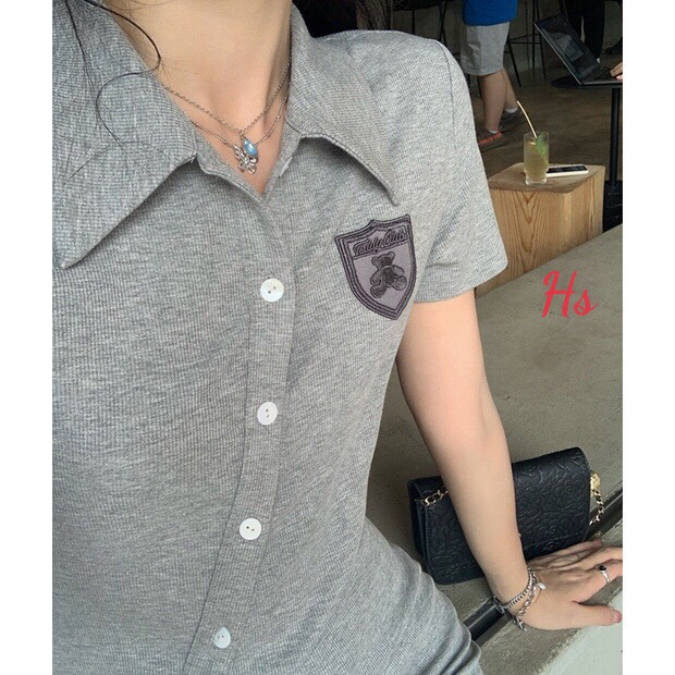 [ GIÁ RẺ CHÀO HÈ ] Váy thun nữ body 10 cúc chéo thêu logo huy hiệu  phong cách cá tính hottrend 365