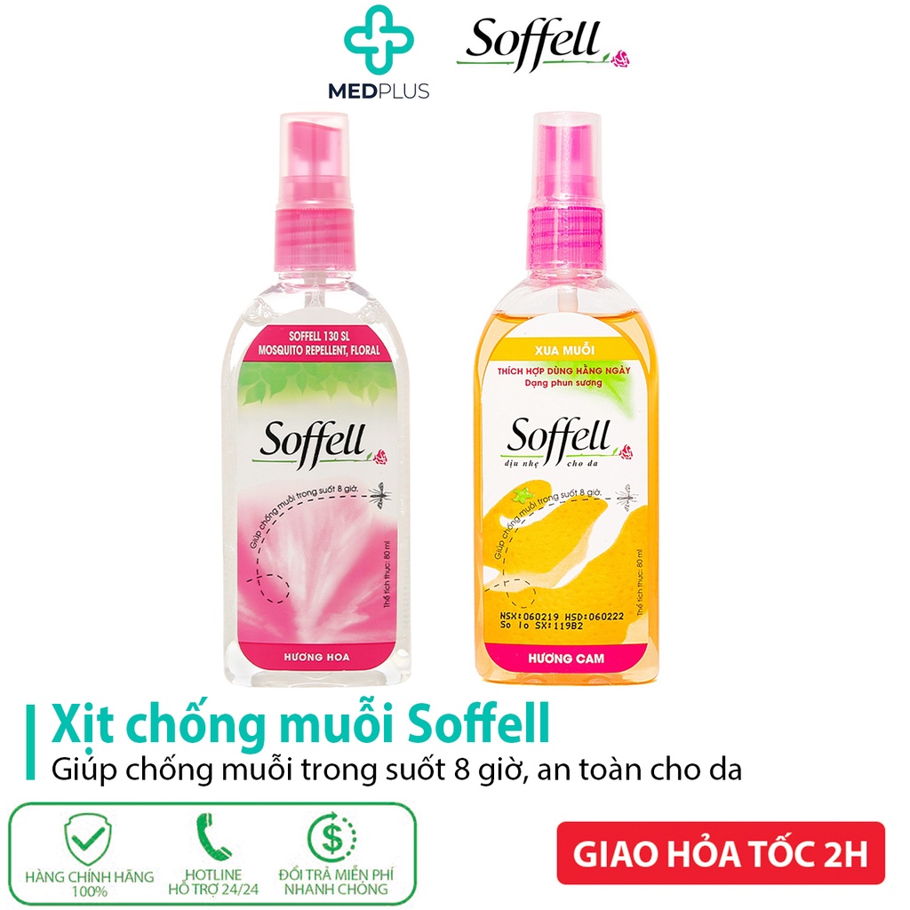 Xịt chống muỗi Soffell - xịt muỗi Soffell cho bé, kem chống muỗi đốt bảo vệ cả gia đình phòng chống sốt xuất huyết