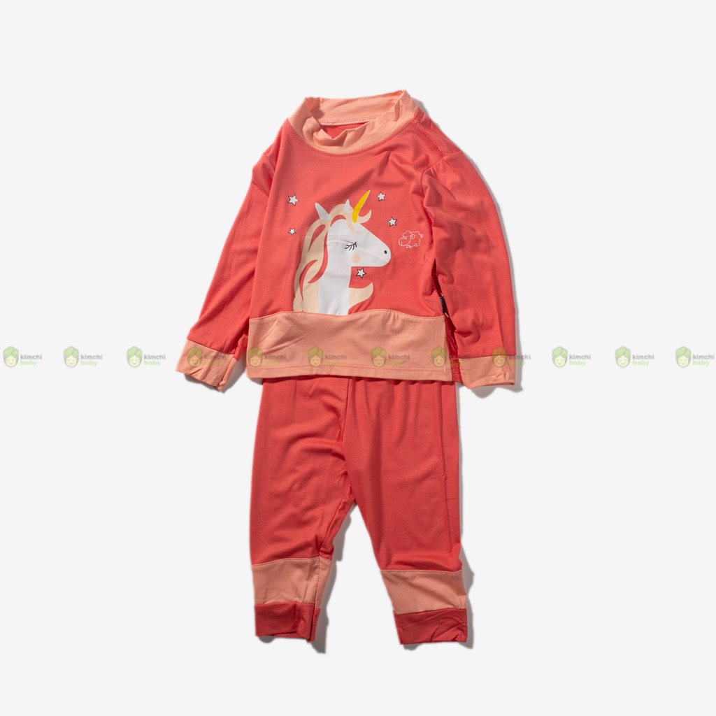 Bộ Dài Tay Thun Lạnh Cho Bé Trai, Bé Gái MIMONRI Cổ 3P Họa Tiết Pokemon, Đồ Bộ Mặc Nhà Cho Bé Thu Đông KWTD2215