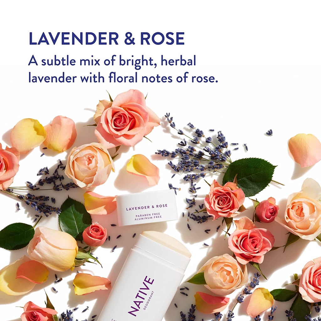 Native Deodorant Lavender & Rose- Lăn khử mùi hương lavender và hoa hồng 75g