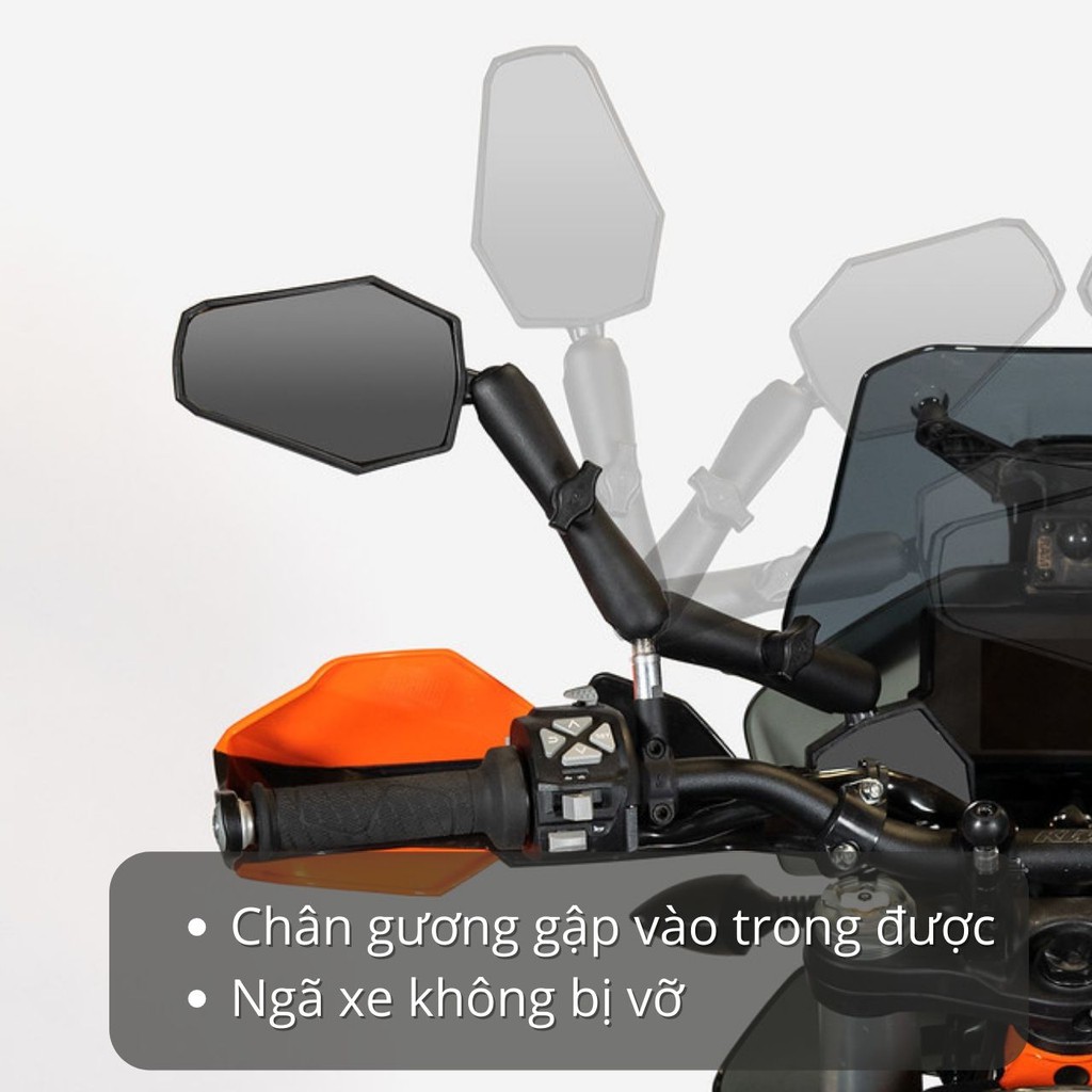 Gương Chiếu Hậu Doubletake Adventure Bluecard Cao Cấp Cho Xe Máy Xe Moto Cào Cào ADV Xe PKL - Chrunix