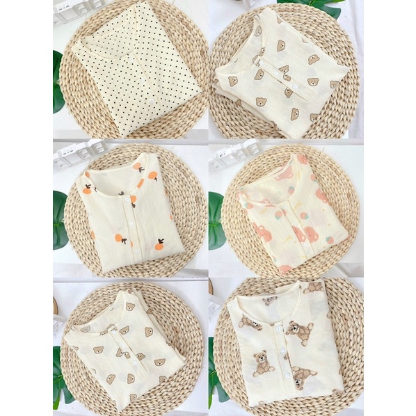 Set bộ ngủ tay lửng hoạ tiết dễ thương in hình động vật, trái cây chất vải mặc thoải mái freesize Pumi