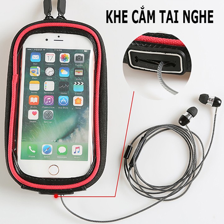 Túi treo sườn xe đạp chống nước có ngăn để điện thoại cảm ứng