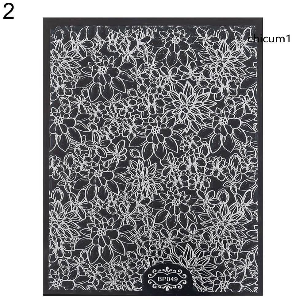 [Hàng mới về] Tờ nhãn dán họa tiết hoa nổi 3D trang trí móng tay