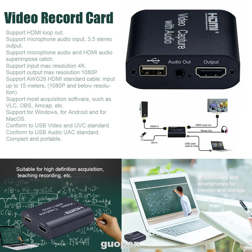 Bộ đầu thu hình ảnh video kèm âm thanh HDMI dùng ghi lại bài giảng tại nhà/ văn phòng