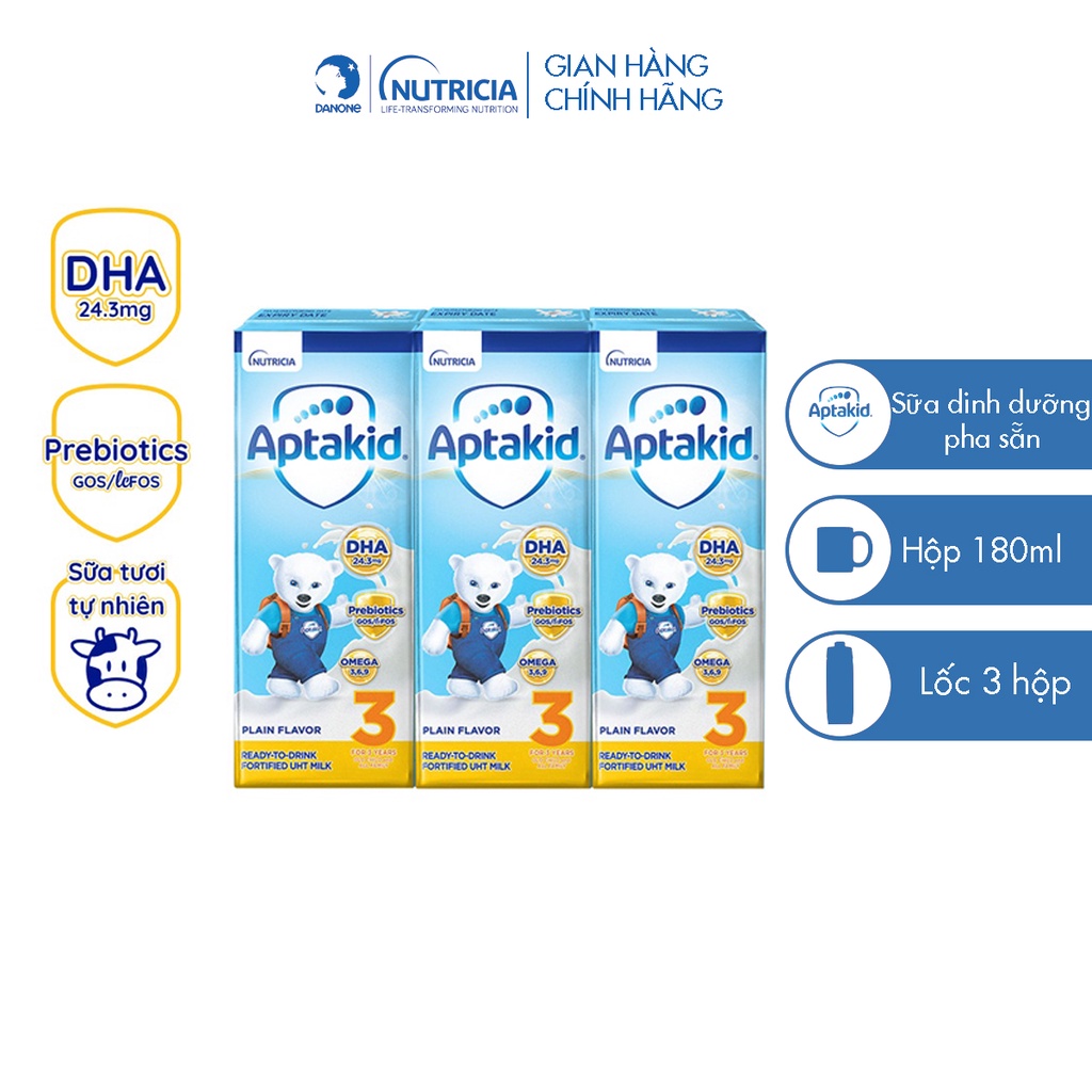 Sữa dinh dưỡng pha sẵn APTAKID 180ml (3 hộp)