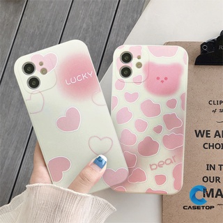 Ốp điện thoại tpu mềm trái tim gấu hồng thích hợp cho Iphone 11 12 Pro Max Iphone 6 6s 7 8 Plus Xs Max X Xr Se 2020