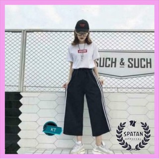Quần ống rộng ba sọc K&T
