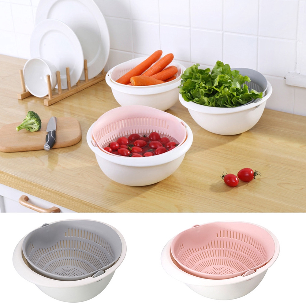 Rổ Rửa Rau Củ Quả Thiết Kế Xoay Nhỏ Gọn Tiện Dụng Cho Nhà Bếp