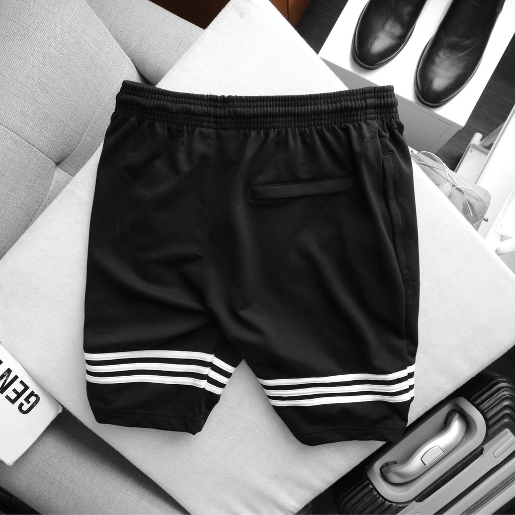 Quần Short Thun Adidas 3 sọc trắng mẫu mới chất nỉ da cá xịn sò - LA STORE MENSWEAR