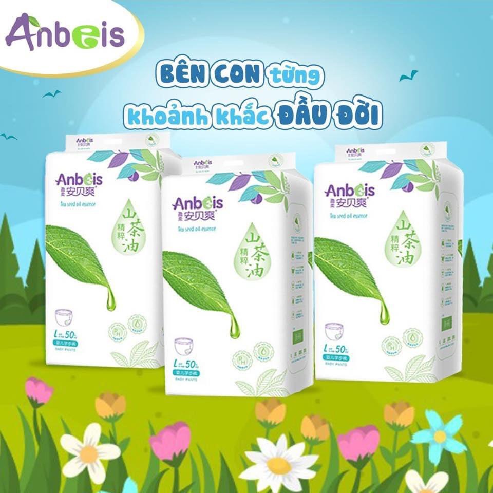 combo 10 miếng dùng thử bỉm dán/quần ANBEIS ORGANIC Lá trà xanh - BỈM HỮU CƠ NỘI ĐỊA TRUNG S66/M58/L50/XL46