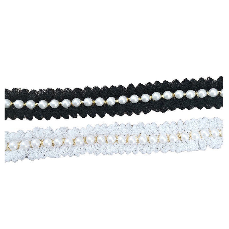 Cuộn Dây Ren Đính Ngọc Trai 1 Kích Cỡ Dùng Trang Trí Quần Áo / Kẹp Tóc Handmade DIY