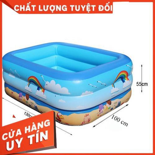 Hồ bơi mini, Bể bơi phao trong nhà cho trẻ, hình chữ nhật kích thước 135cm - HÀNG LOẠI 1 CAO CẤP - BẢO HÀNH 1 ĐỔI 1