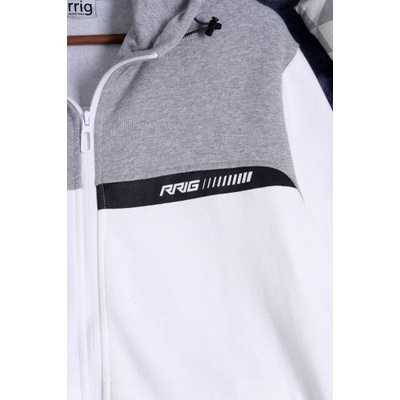 Áo khoác nỉ R.rig có mũ phối trắng xám