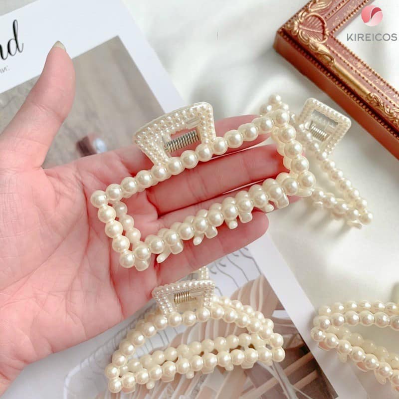 Bộ 2 Kẹp Tóc Càng Cua Hàn Quốc Đính Đá - Cặp Búi Tóc Ngọc Trai Nhân Tạo Nữ Đẹp Cao Cấp Giá Rẻ