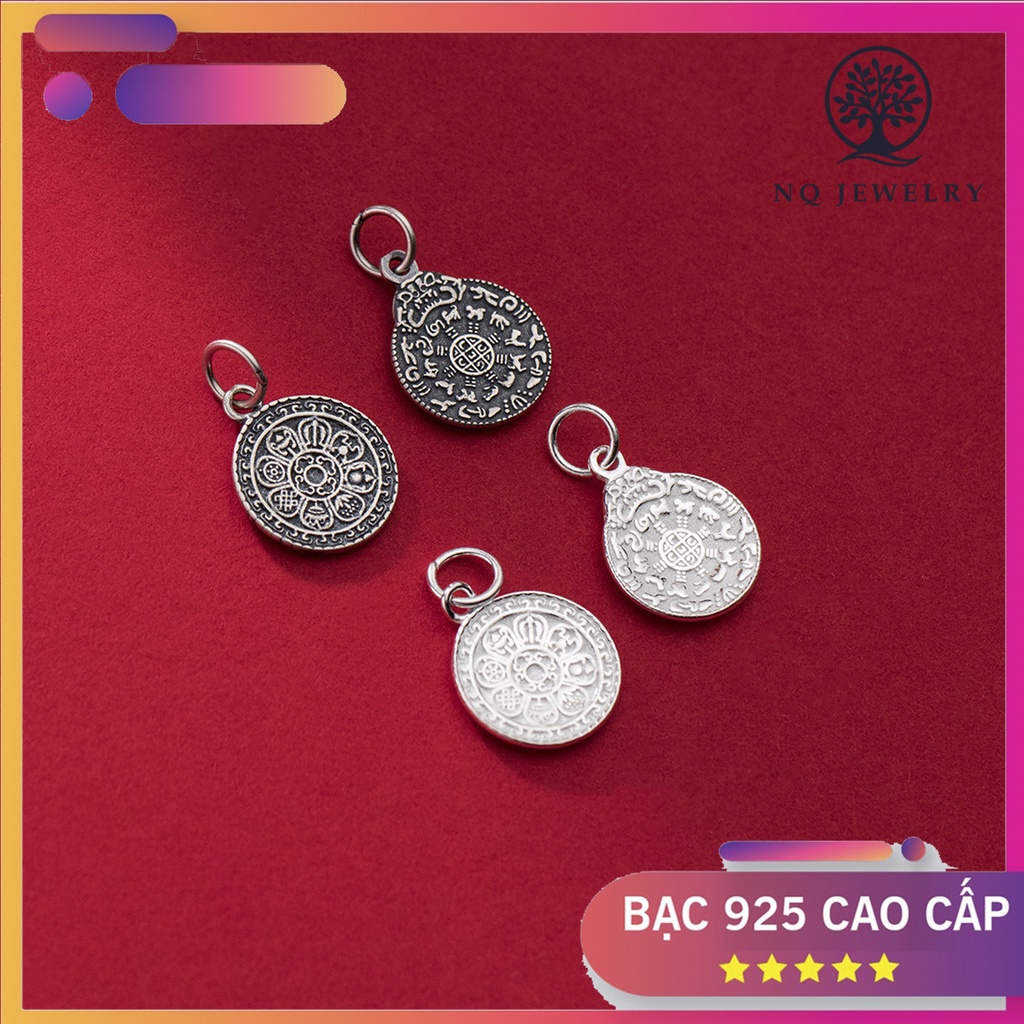 Charm bạc họa tiết bát bảo cát tường treo