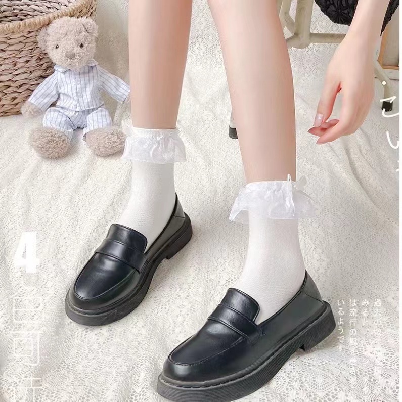 Vớ Ren Đính Nơ Phong Cách Lolita Dễ Thương Cho Nữ