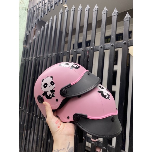 Nón Bảo Hiểm Sticker gấu Trúc Nón Bảo Hiểm Nửa Đầu Sticker Cute Có Nhiều Màu Sắc Lựa Chọn Tem Mác Đầy Đủ CUTE CAT