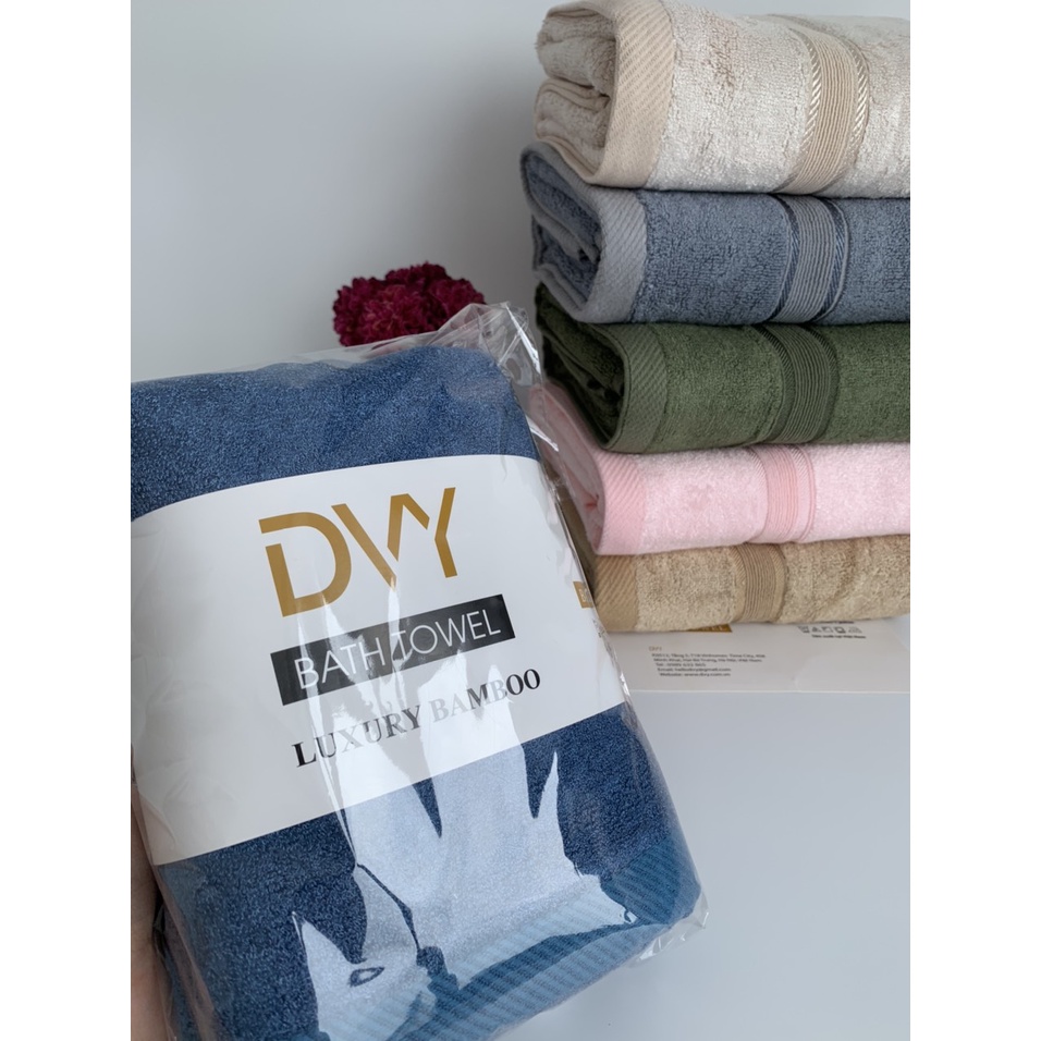 Khăn Tắm Sợi Tre Dvy Bamboo 60x120cm Dày Dặn Mềm Mại Thấm Hút Tốt Ko Phai Màu