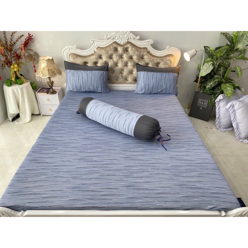 Bộ drap thun hàn quốc 4 món phối gối siêu tây
