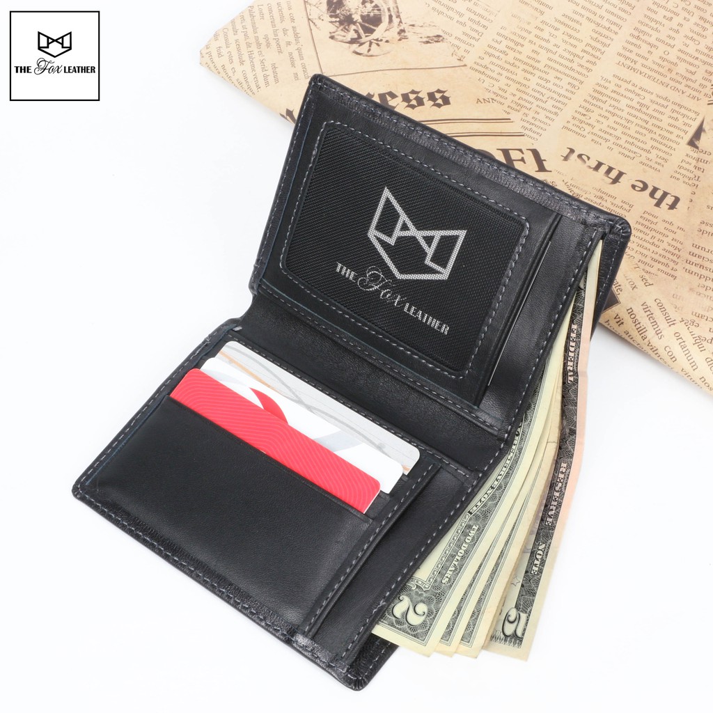 Ví nam bóp da nam da bò thật dáng đứng thời trang the fox
