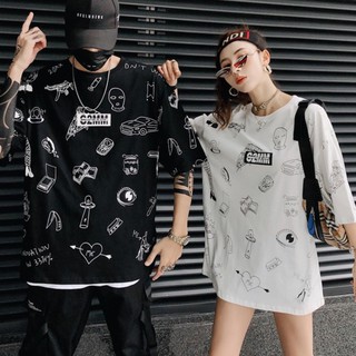 Áo thun 2OXX Unisex Nam Nữ Dáng Thụng Tay lỡ Big size Street style