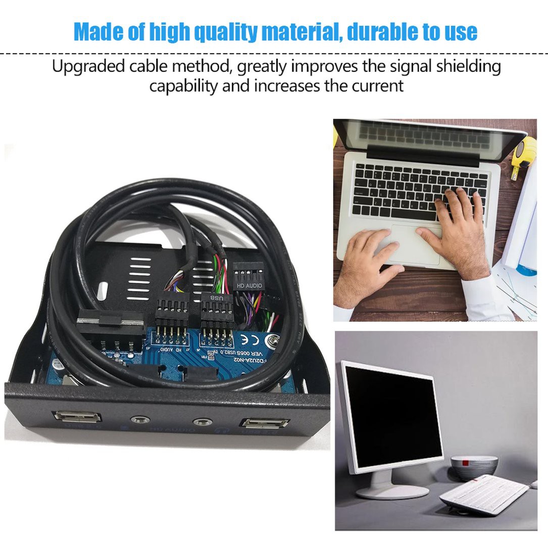 [1210hot sale]3.5'' 2-USB 2.0 Port HUB + HD Audio Output Floppy Drive Expansion Front Panel