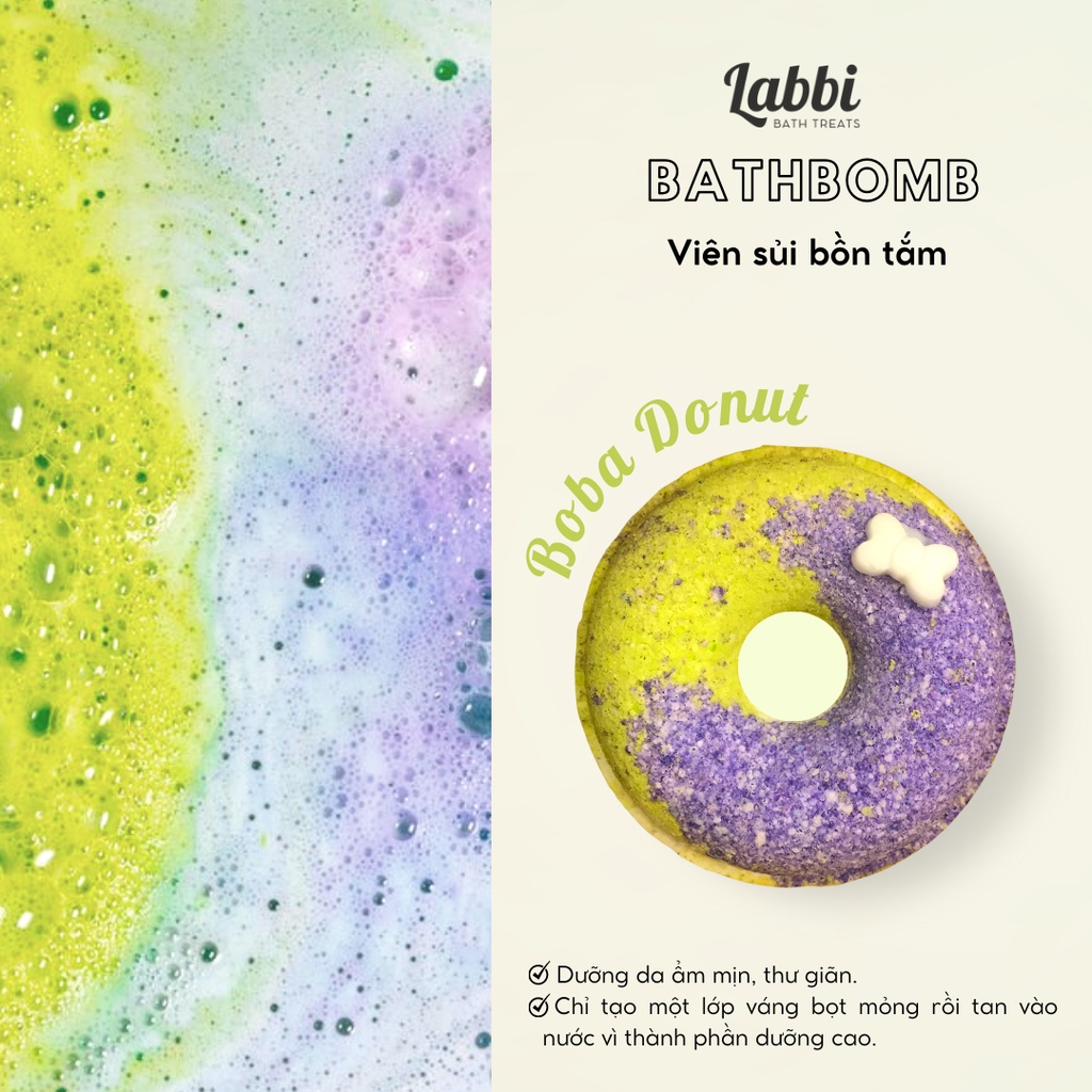 BOBA DONUT [Labbi] Bath bomb / Viên sủi bồn tắm / Bom tắm