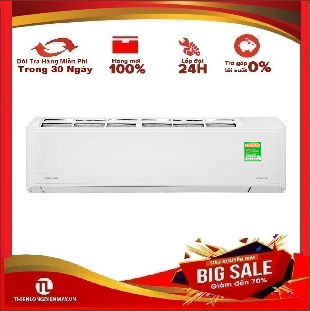 MIỄN PHÍ CÔNG LẮP ĐẶT - RAS-H10X2KCVG-V- Máy lạnh Toshiba Inverter 1 HP RAS-H10X2KCVG-V