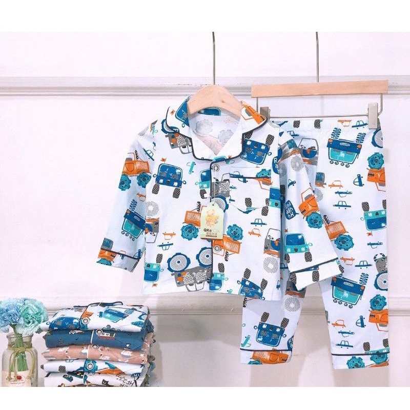 Bộ Pijama (Hàng đẹp - Quảng Châu) Cotton thô  thu đông dài tay cho bé trai 8-10 tuổi