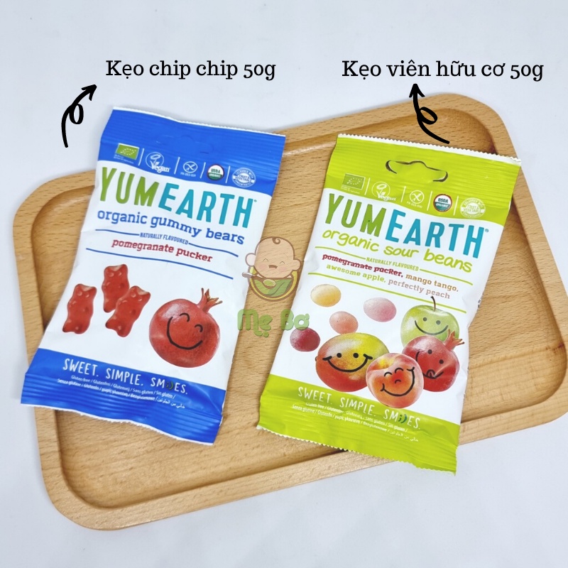 Kẹo dẻo chip chip/ kẹo viên hoa quả hữu cơ YumEarth 50g - cho bé từ 1 tuổi