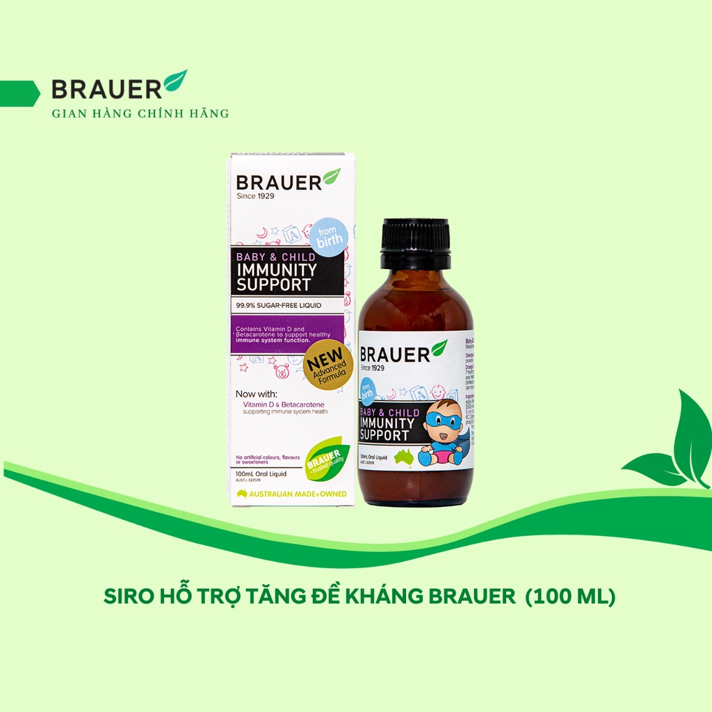 Siro tăng cường đề kháng và hệ miễn dịch cho trẻ sơ sinh Brauer Baby & Child Immunity Support Chai 100ml