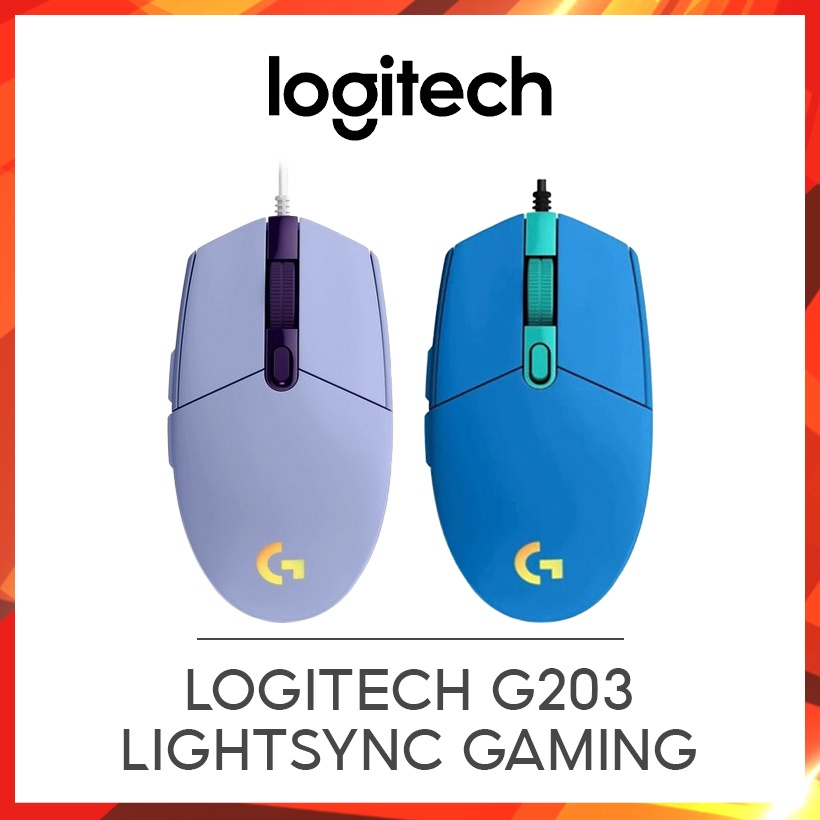 [Mã ELHAMS5 giảm 6% đơn 300K] Chuột có dây Logitech G203 Lightsync Gaming - Hàng Chính Hãng