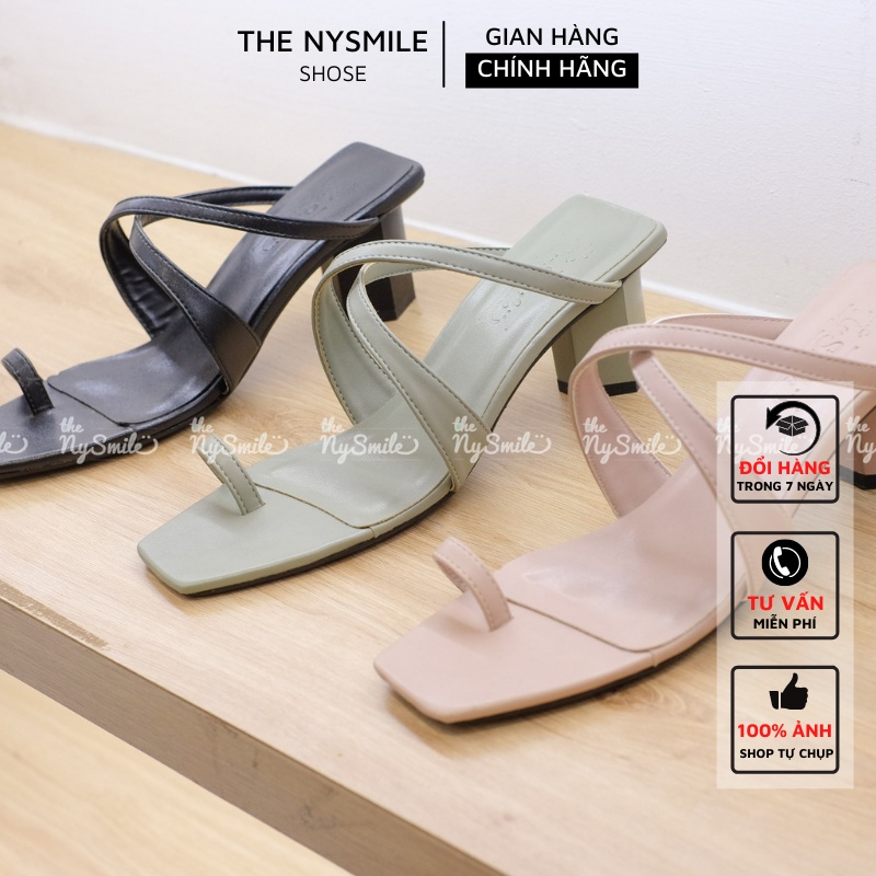 Giày cao gót quai chéo xỏ ngón 5cm  FLASH SALE   - THE NYSMILE - Guốc công sở - KINA