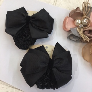 @THUHANH -Kẹp búi tóc nơ công sở màu đen