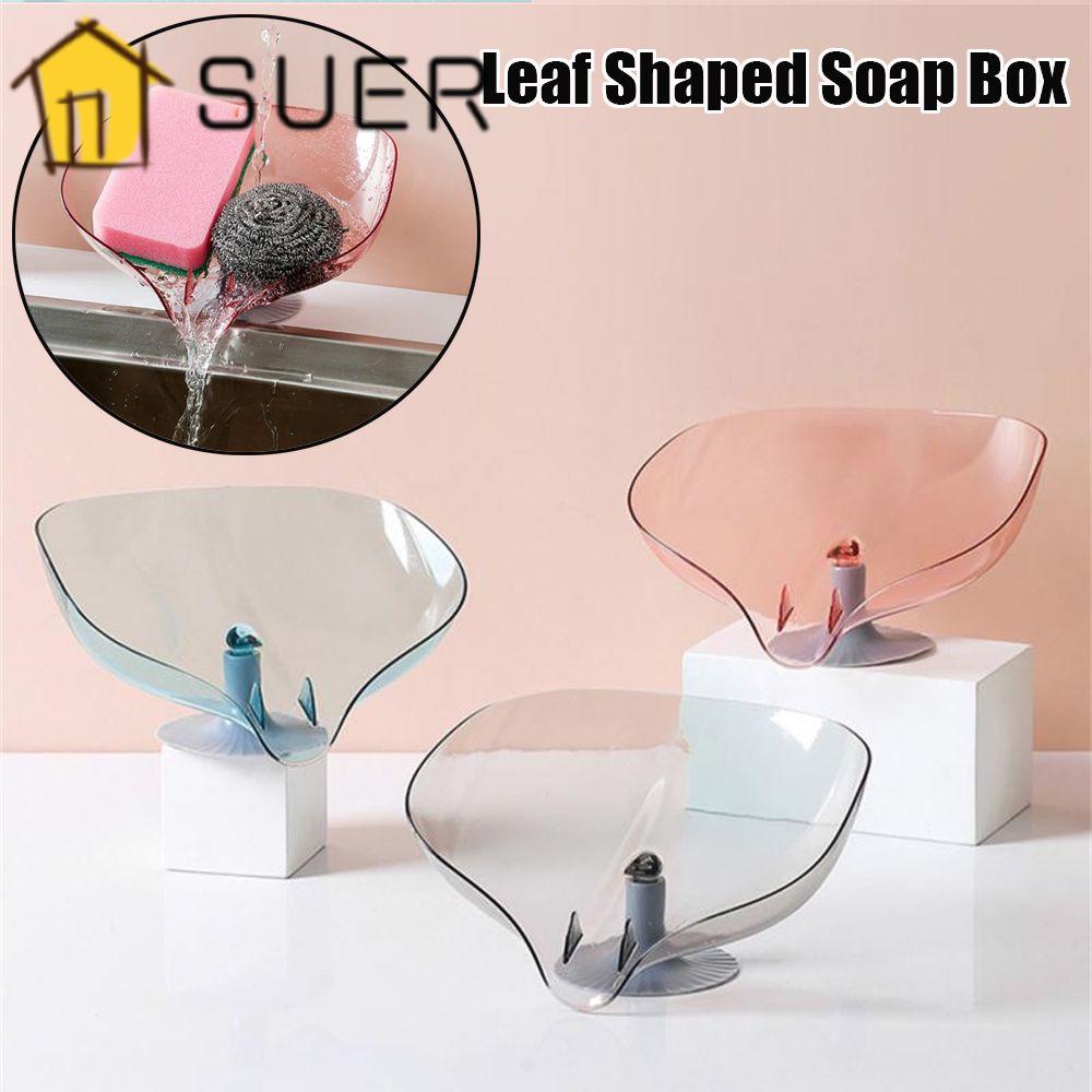 Khay Đựng Xà Phòng Hình Chiếc Lá Có Giác Hút Gắn Bồn Rửa Chén