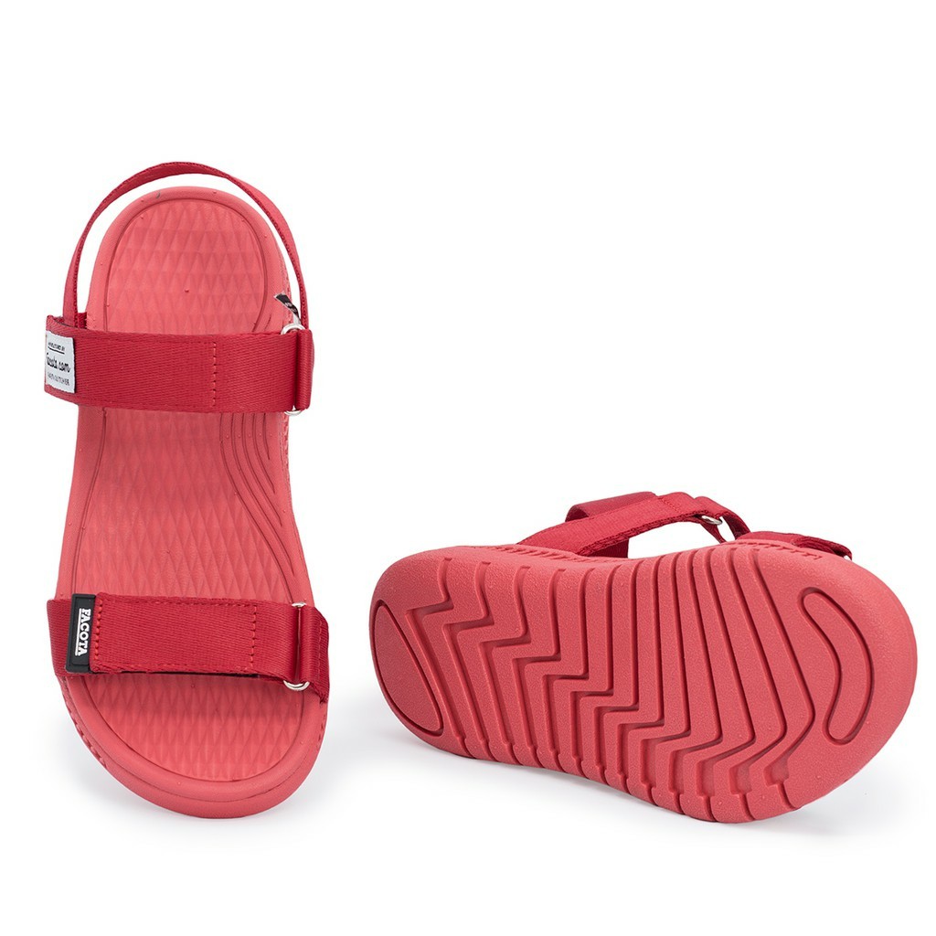 Giày sandal nam nữ FACOTA 2 quai đỏ quai dù, đi học [Freeship]