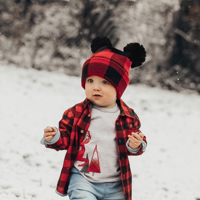 Mũ Beanie Đan Len Giữ Ấm Thời Trang Thu Đông Cho Bé 0-2 Tuổi