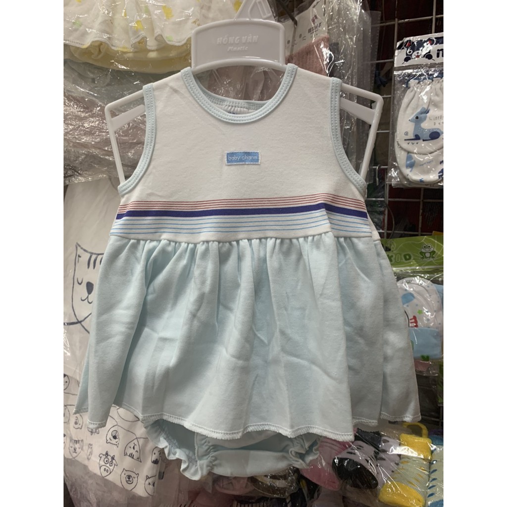 Áo đầm thun cotton cho bé từ 0 đến 12 tháng hàng Thailand BaBy Charm