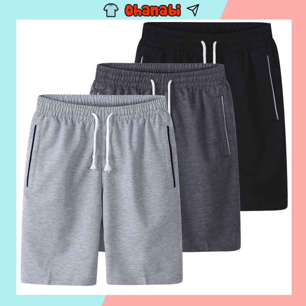 Quần short nam nữ ống rộng vải da cá mềm mịn thoáng mát unisex big size form rộng quần đùi mặc nhà nam nữ OHANABI