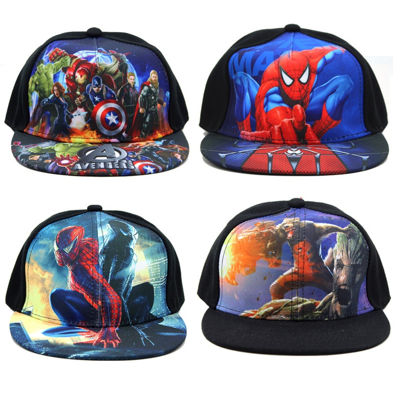 Nón lưỡi trai có thể điều chỉnh phong cách hip hop hình nhân vật siêu anh hùng Marvel cho bé 3-8 tuổi