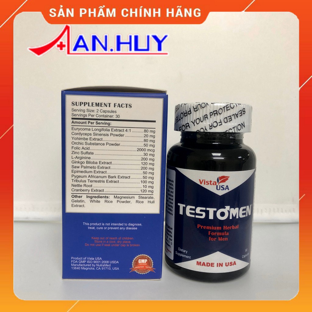 [CHÍNH HÃNG] Testomen - Bổ thận tráng dương, tăng cường sinh lý nam, chính hãng của Mỹ | Thế Giới Skin Care