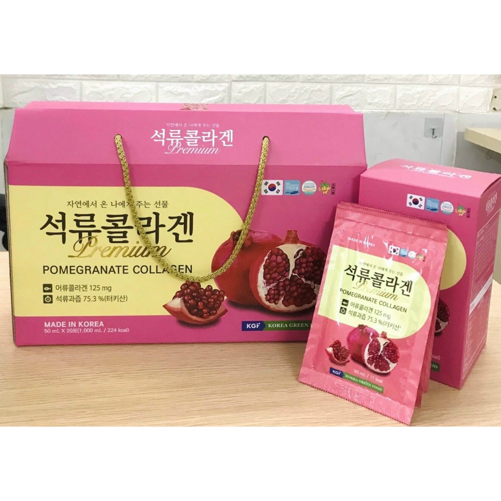 Nuớc Uống Collagen Lựu  Hàn Quốc - Pomegranate Collagen Premium - Hộp 20 Gói