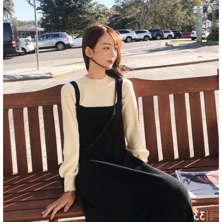 Đầm Dệt Kim Tay Dài Thiết Kế Mới Thời Trang Mùa Thu Dành Cho Nữ