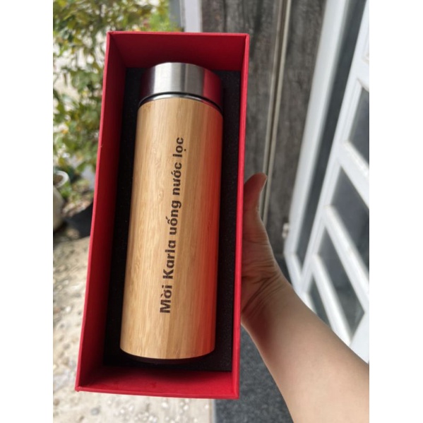 Hộp quà tặng bình giữ nhiệt, bình tre