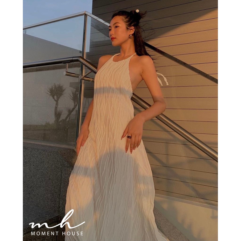 ĐẦM MAXI YẾM [MOMENT HOUSE], vải thun gân sóng, có lót, váy hàng thiết kế ,freesize