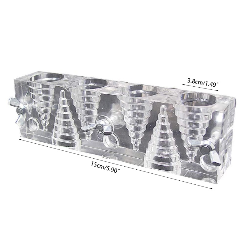 Khuôn 6 lỗ tạo hình nhang tháp bằng nhựa trong suốt DIY