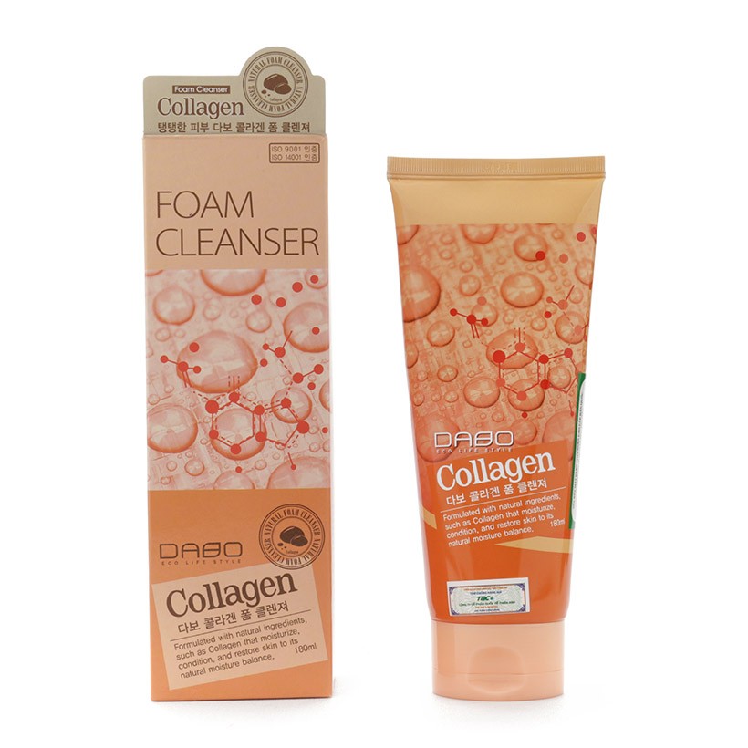 Sữa rửa mặt lô hội sạch sâu, giảm bã nhờn cân bằng độ ẩm cho da Dabo Aloe Cleasing Foarm 180ml